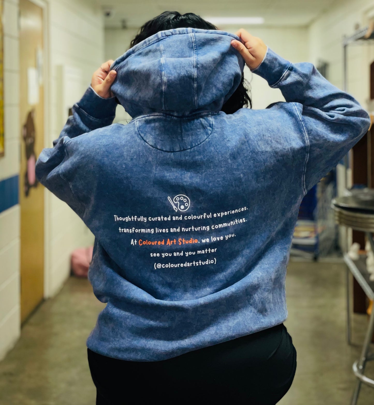 Coloured Art Studio Hoodie - Denim